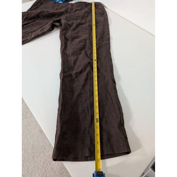 Eddie Bauer 100% Linen Pants Womens Size 14 Brown Casual Straight Leg Pockets - Picture 12 of 12